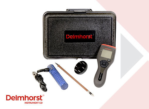 Une photo d'un coffret de la marque Delmhorst avec un des appareils